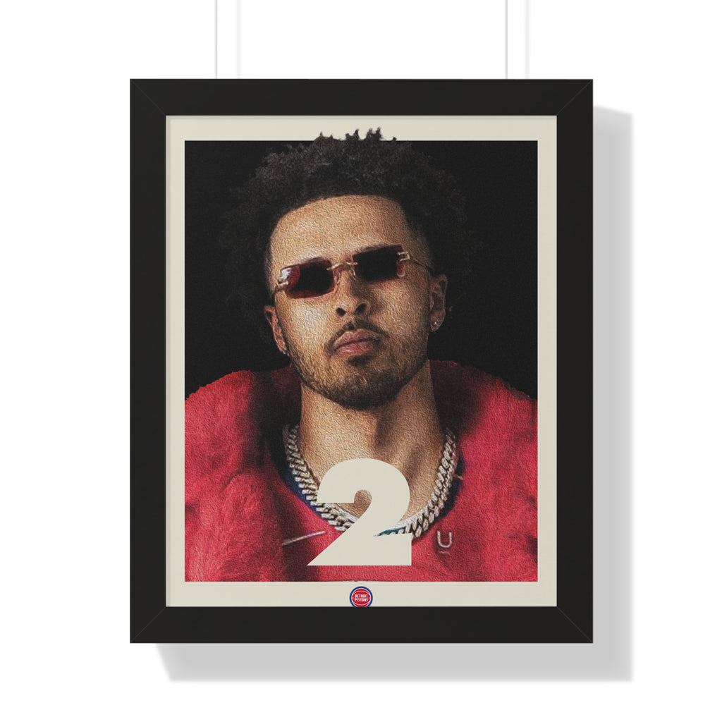 Cade Cunningham "Motor City" Framed Poster