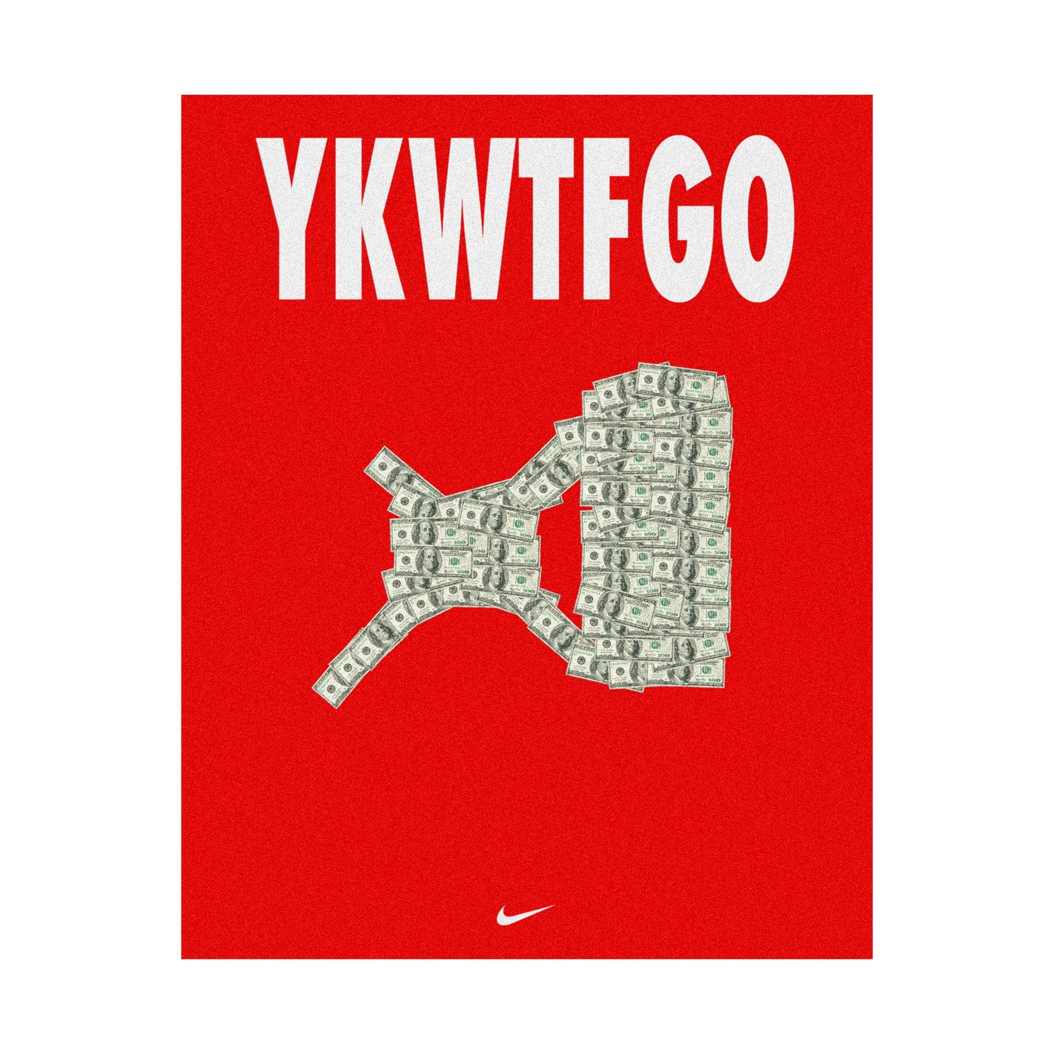 A'ja Wilson Pay Day Logo 'YKWTFGO' Red Money Graphic Art Print — Satin Poster