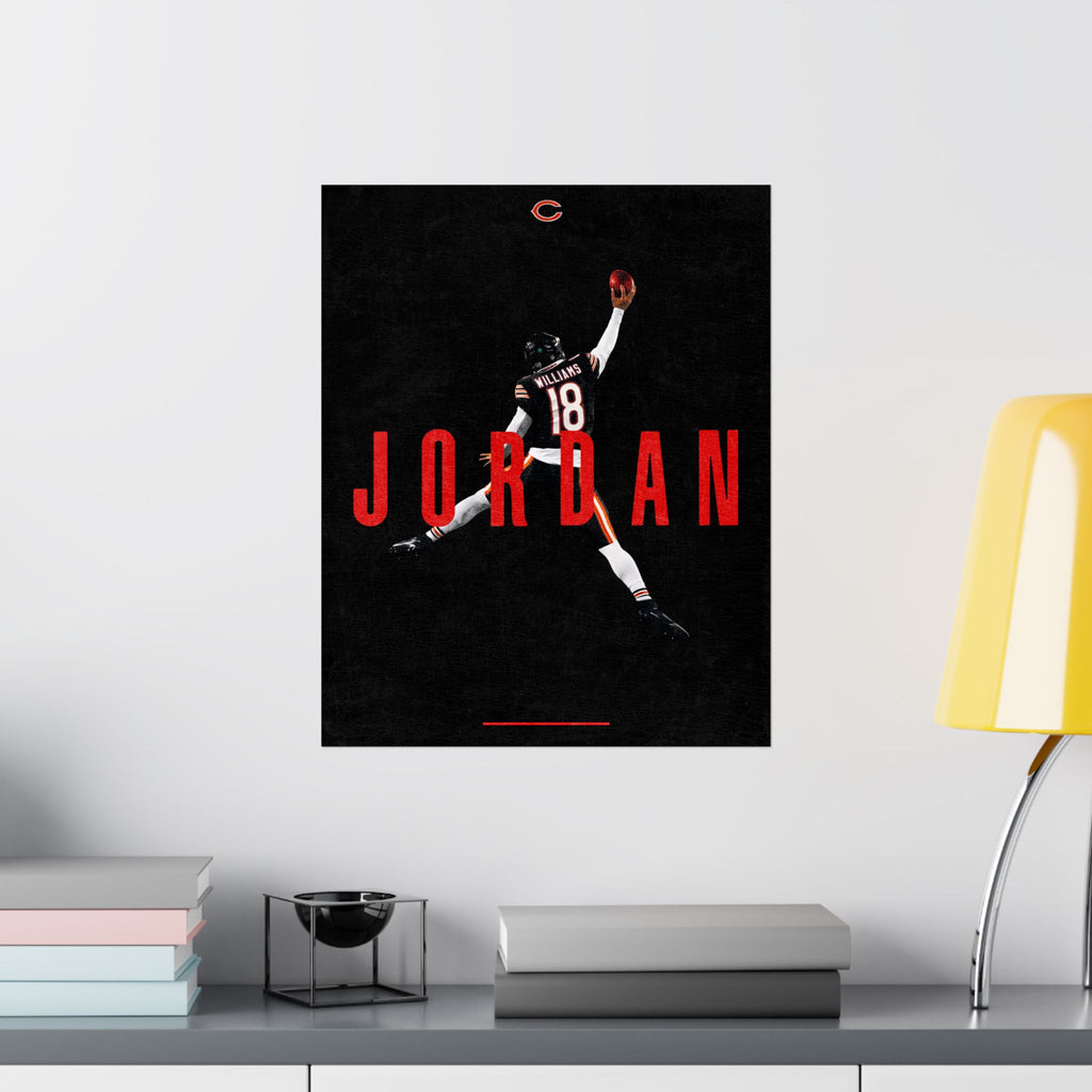 Caleb Williams x Chicago Bears "Jumpman" Satin Art Poster