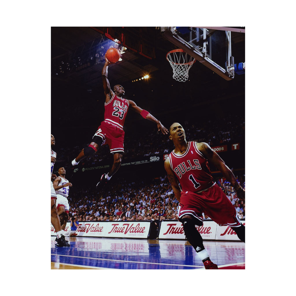 Michael Jordan x Derrick Rose | Satin Poster