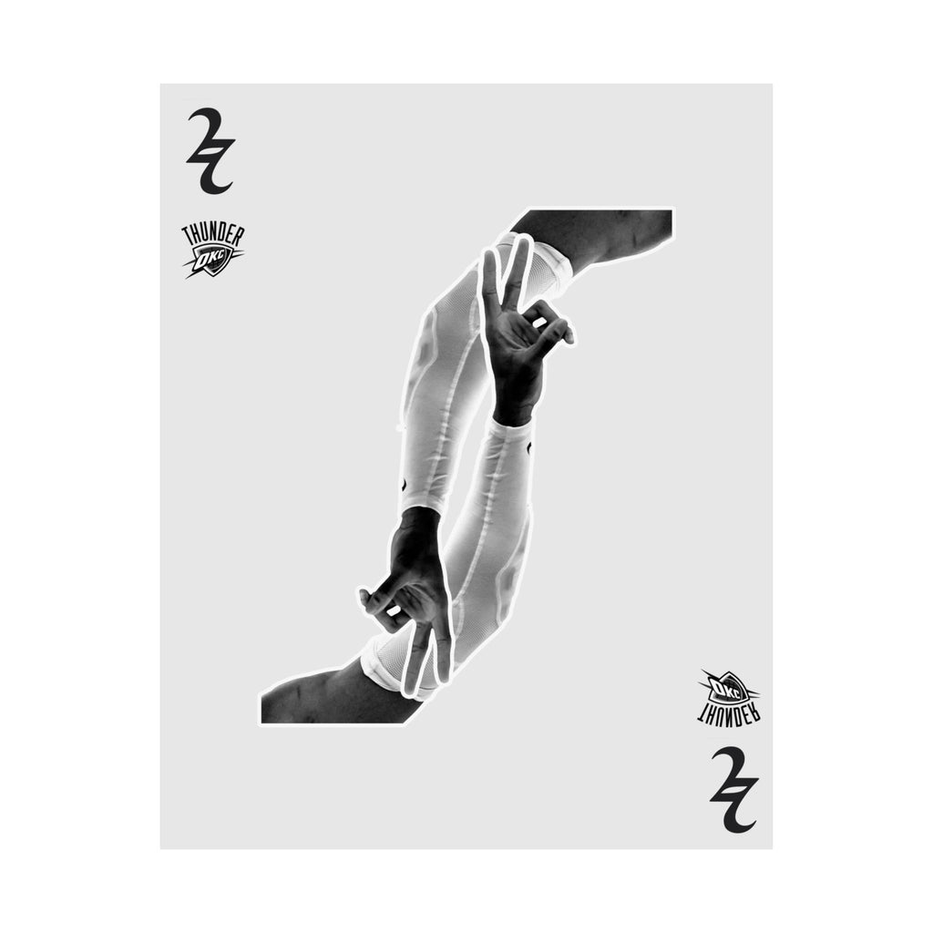 SGA "Deuce" Solitaire: Shai Gilgeous-Alexander Satin Poster