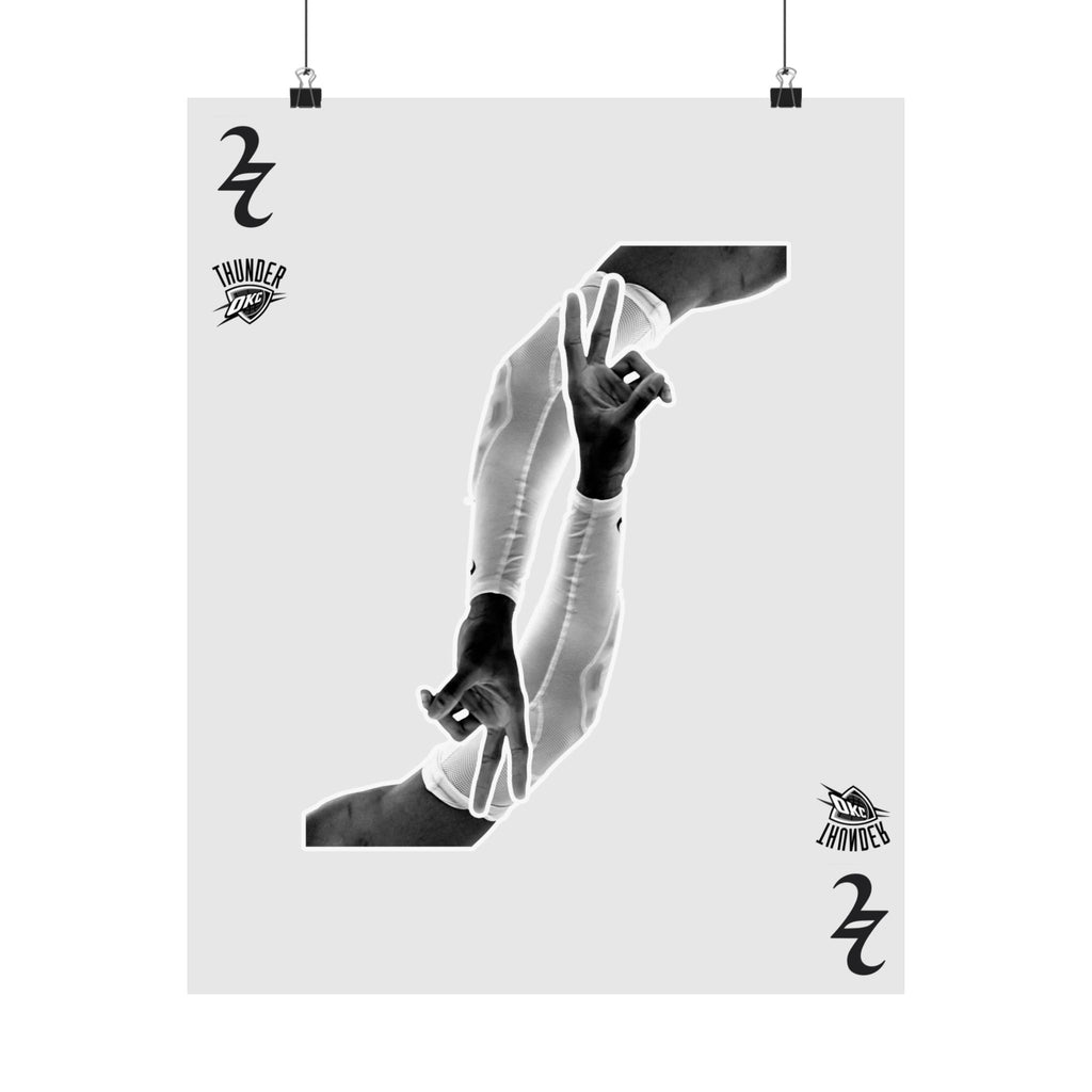 SGA "Deuce" Solitaire: Shai Gilgeous-Alexander Satin Poster