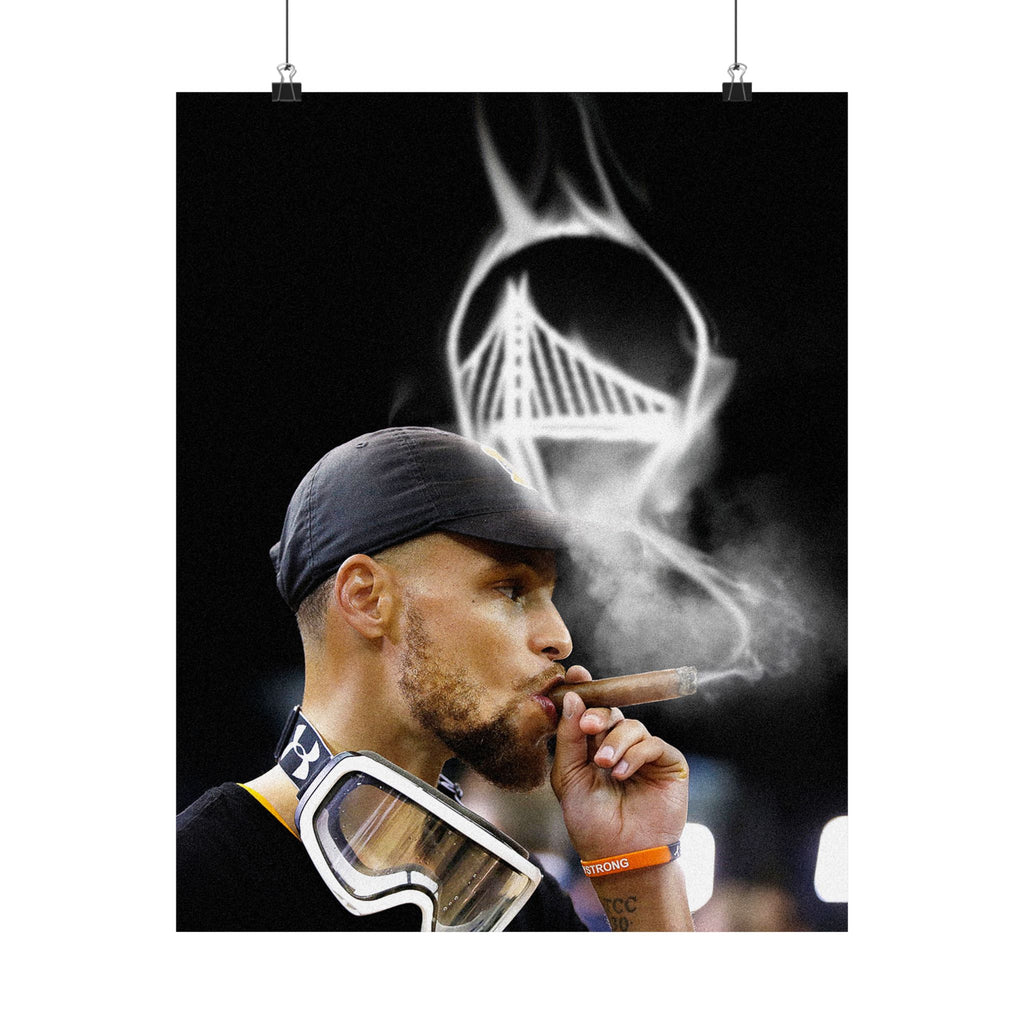 Stephen Curry: "Championship Smoke" Golden State Satin Poster