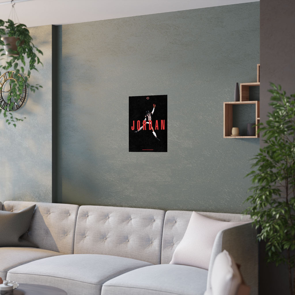 Caleb Williams x Chicago Bears "Jumpman" Satin Art Poster