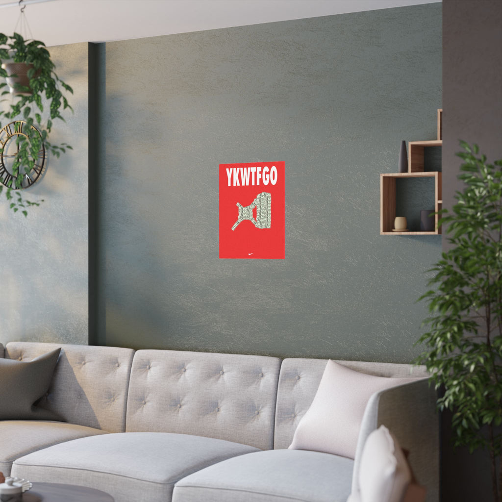 A'ja Wilson Pay Day Logo 'YKWTFGO' Red Money Graphic Art Print — Satin Poster