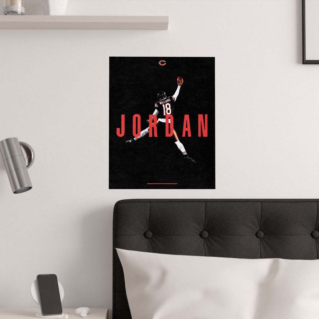 Caleb Williams x Chicago Bears "Jumpman" Satin Art Poster