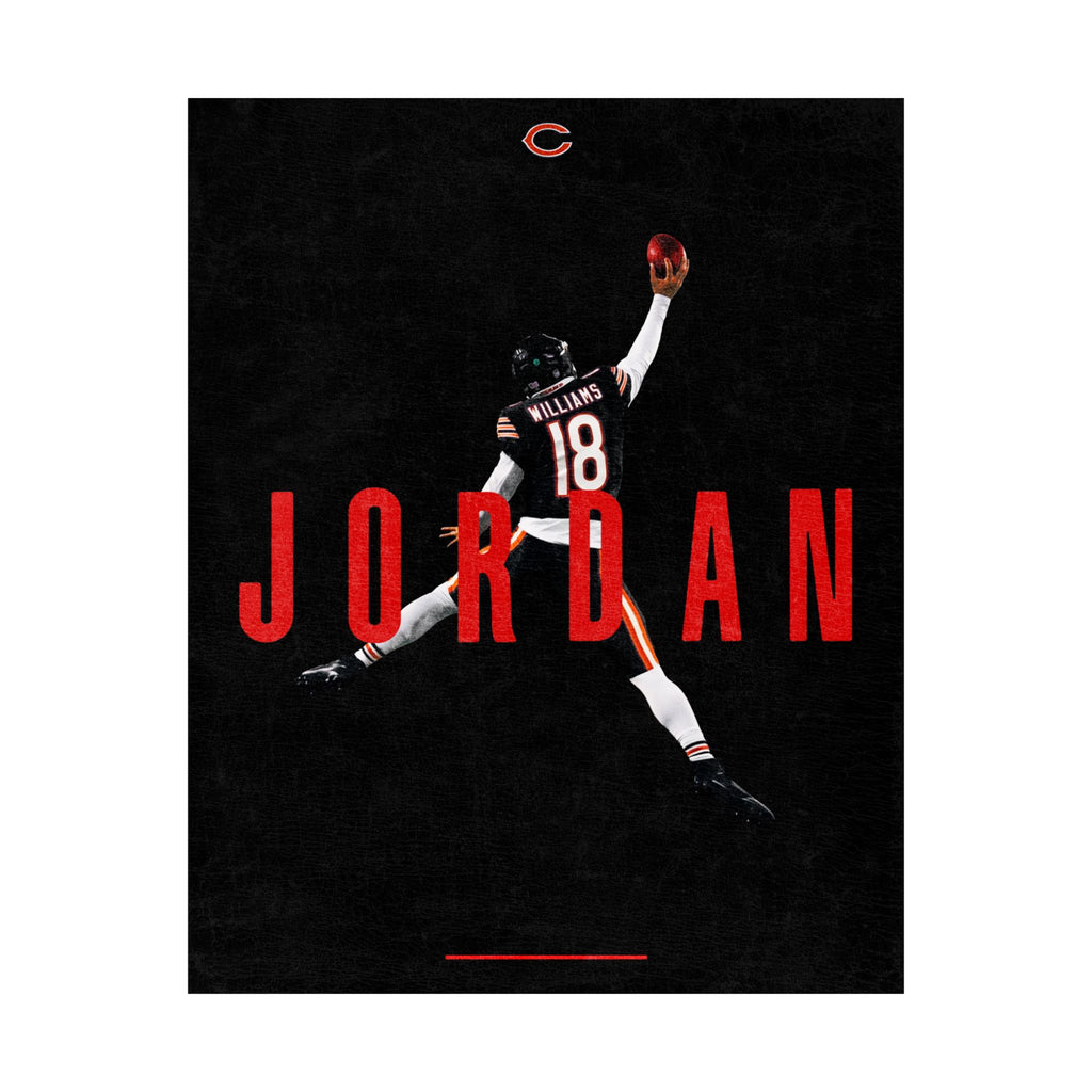 Caleb Williams x Chicago Bears "Jumpman" Satin Art Poster